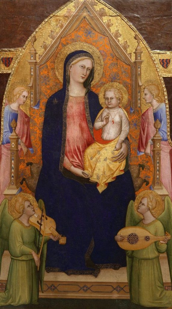 Джованни ди Бартоломео Кристиани. Мадонна с Младенцем на троне с предстоящими ангелами. 
